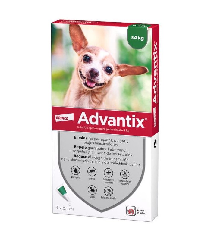 ADVANTIX PERROS 0-4 KG 4 PIPETAS 0.4 ML