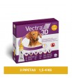VECTRA PERROS 3D 1.5-4 KG 3 PIP CEVA