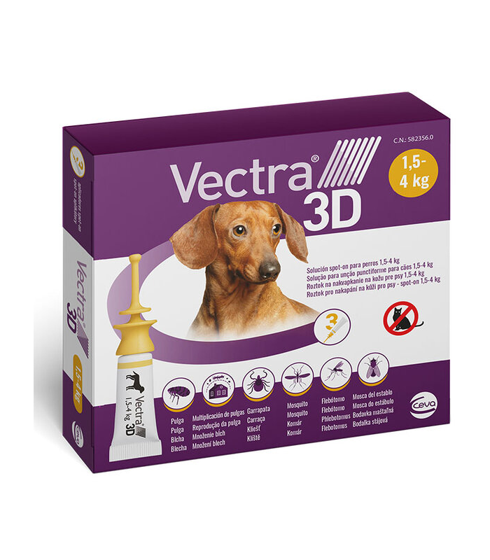 VECTRA PERROS 3D 1.5-4 KG (3 PIPETAS)