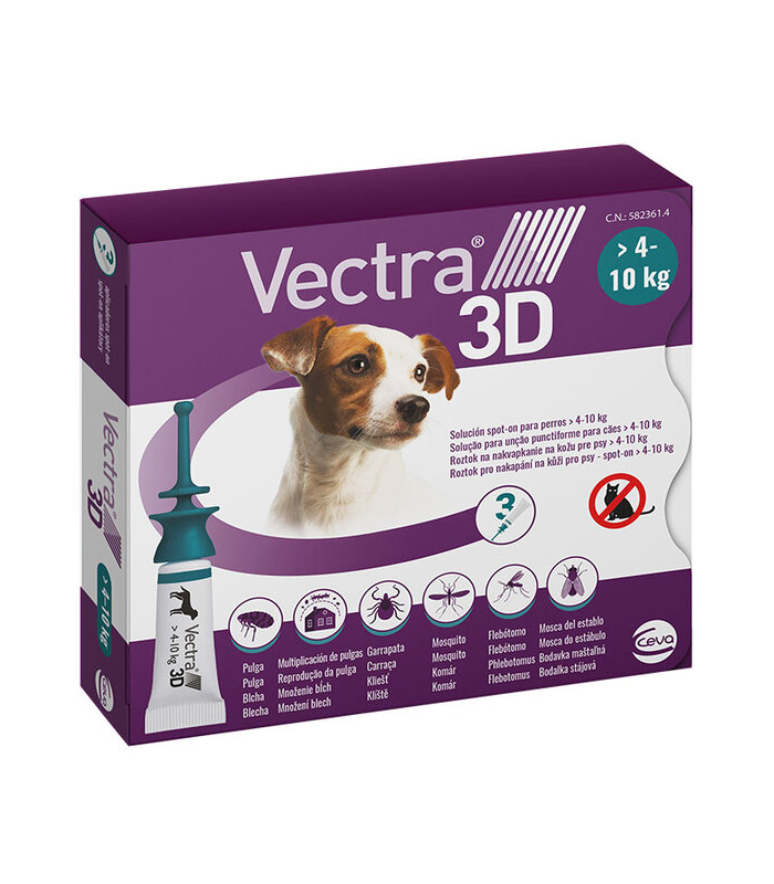 VECTRA PERROS 3D 4-10 KG (3 PIPETAS)