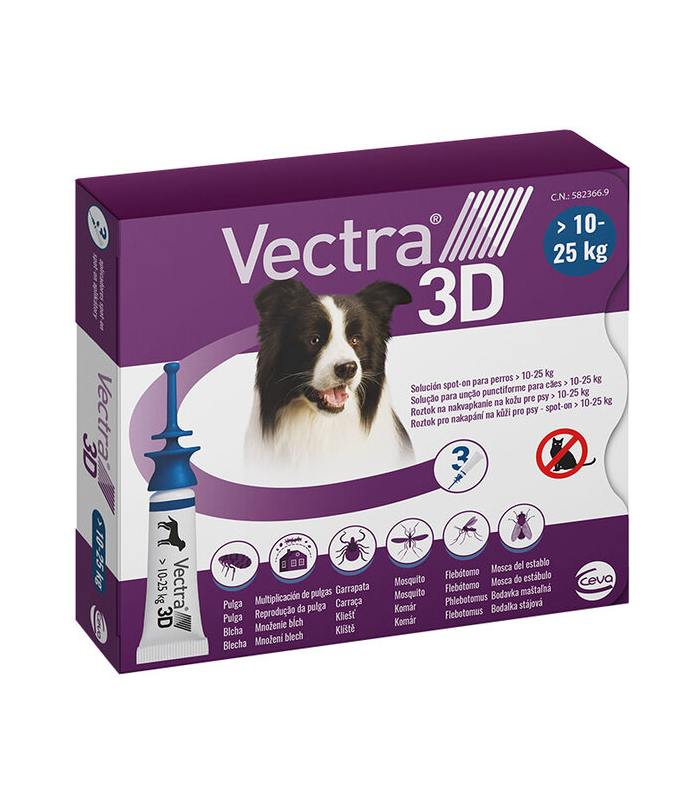VECTRA PERROS 3D 10-25 KG (3 PIPETAS)