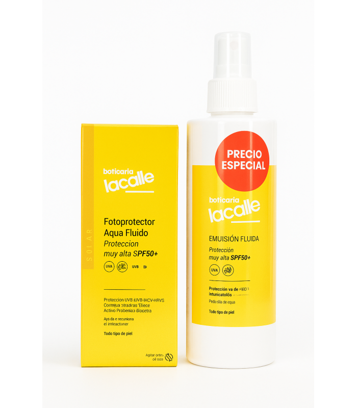 BOTICARIA LACALLE PACK FOTOPROTECOR AQUA FLUIDO SPF50+ + EMULSION FLUIDA SPF50+