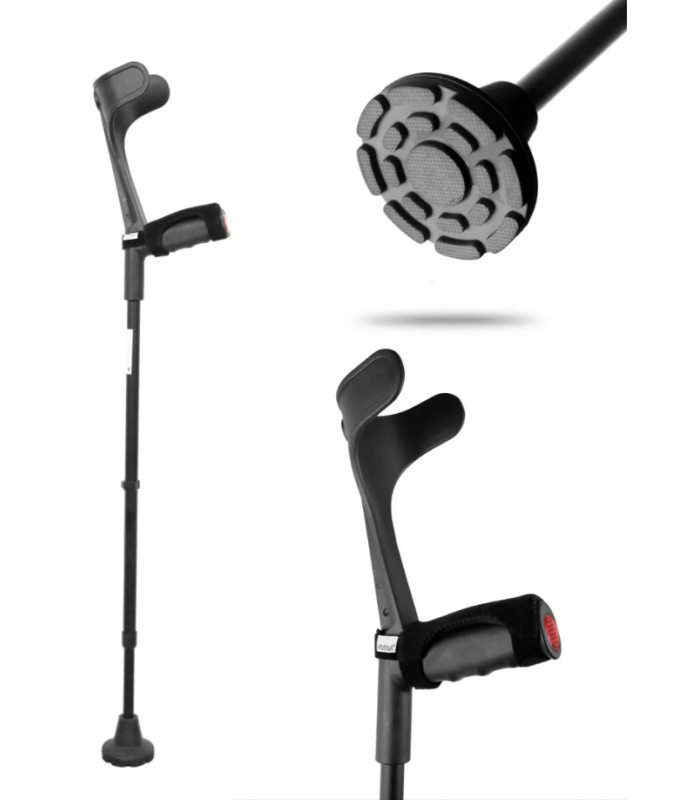 KMINA MULETA ADULTO ACOLCHADA ALUMINIO COMFORT PLUS NEGRO CONTERA ANCHA K10003 (1 UNIDAD)