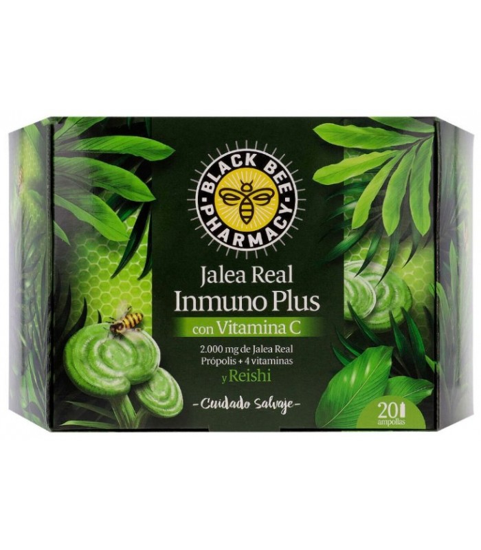 BLACK BEE PHARMACY JALEA REAL INMUNO PLUS 20 VIALES 10ML (PACK 2 UNIDADES)