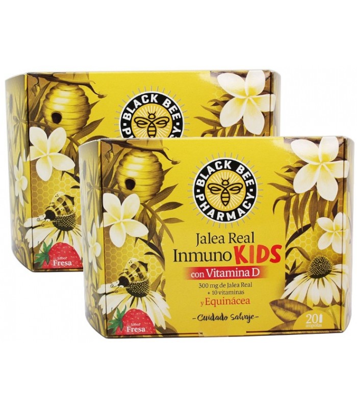 BLACK BEE PHARMACY JALEA REAL INMUNO KIDS 20 VIALES 10ML (PACK 2 UNIDADES)