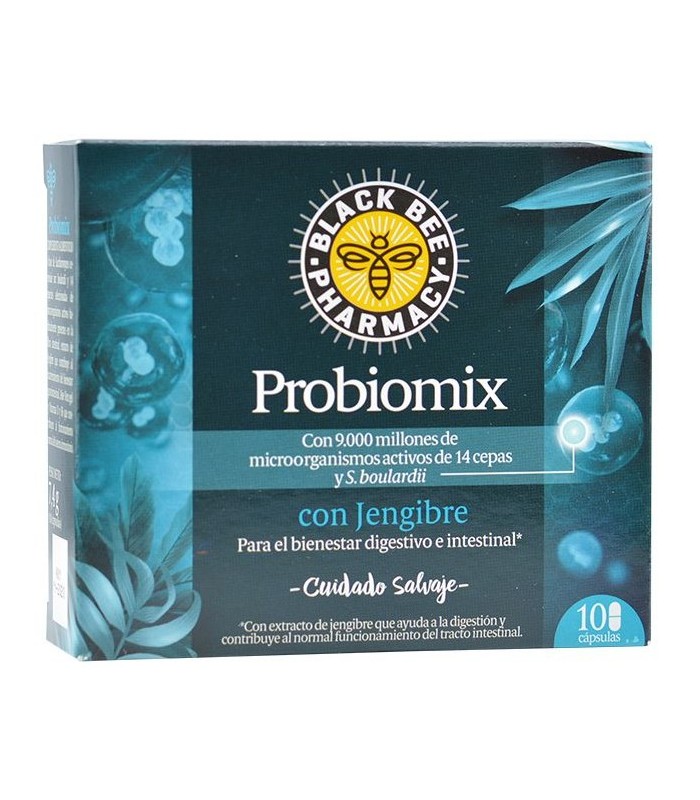 BLACK BEE PHARMACY PROBIOMIX CON JENGIBRE 10 CAP