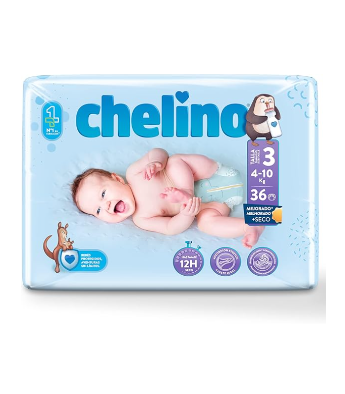 PAÑAL INFANTIL CHELINO FASHION & LOVE T-3 (4 - 10 KG) 36 PAÑALES