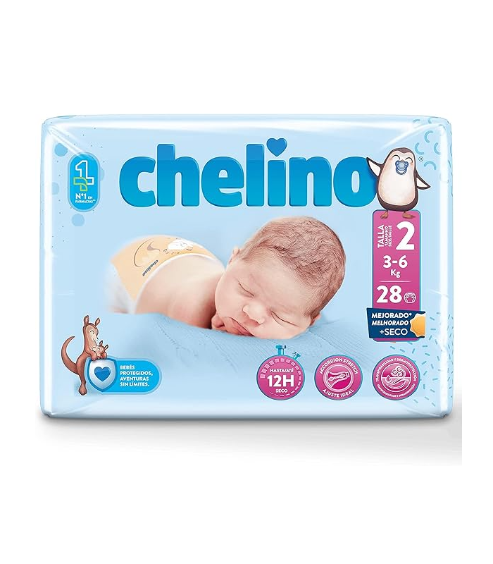PAÑAL INFANTIL CHELINO FASHION & LOVE T-2 (3 - 6 KG) 28 PAÑALES