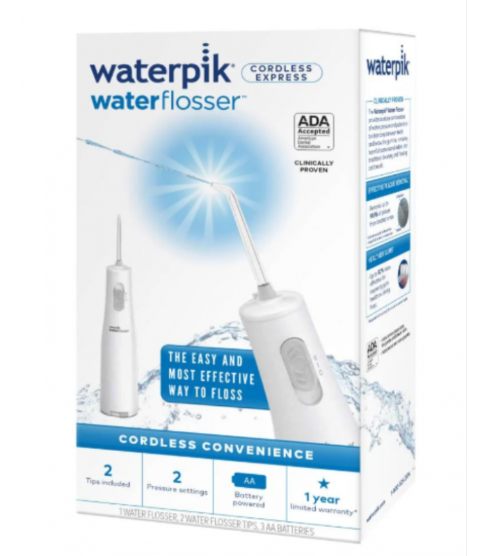 WATERPIK IRRIGADOR BUCAL INALAMBRICO WATERFLOSSER CORDLESS PLUS WP-490 BLANCO