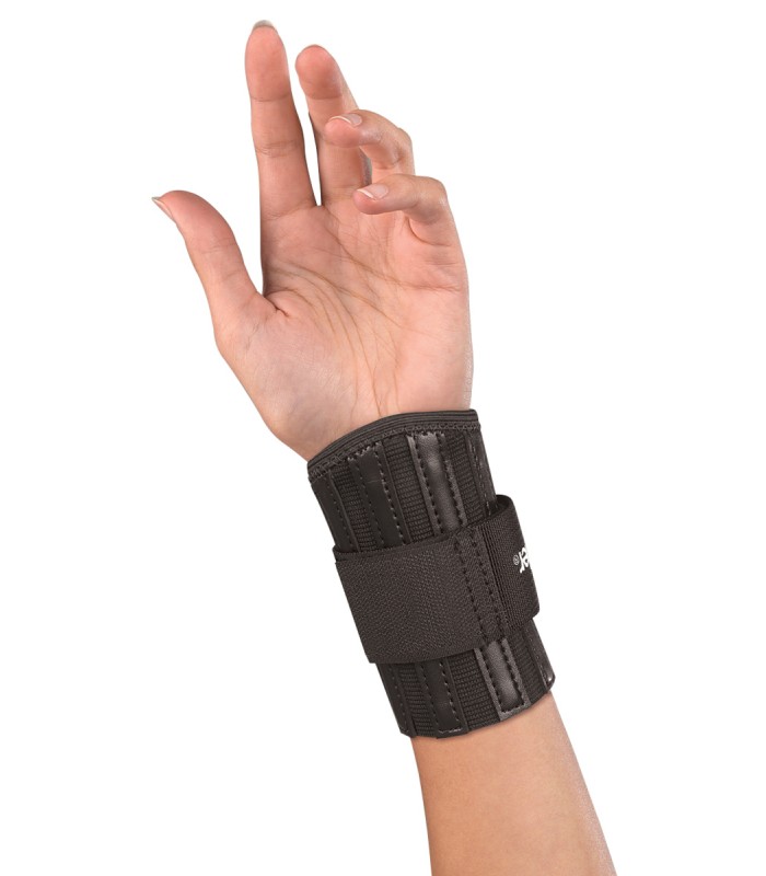 MUELLER 222 - MUÑEQUERA VARILLAS FLEXIBLE BILATERAL COLOR NEGRO