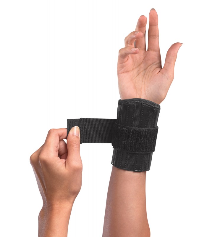 MUELLER 222 - MUÑEQUERA VARILLAS FLEXIBLE BILATERAL COLOR NEGRO