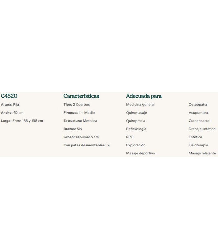 ECOPOSTURAL CAMILLA FIJA C4520 70X188 + CABEZAL T13