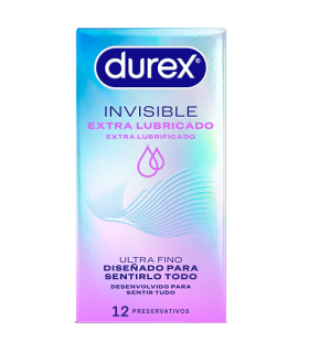DUREX INVISIBLE EXTRA LUBRICADO 12 PRESERVATIVOS