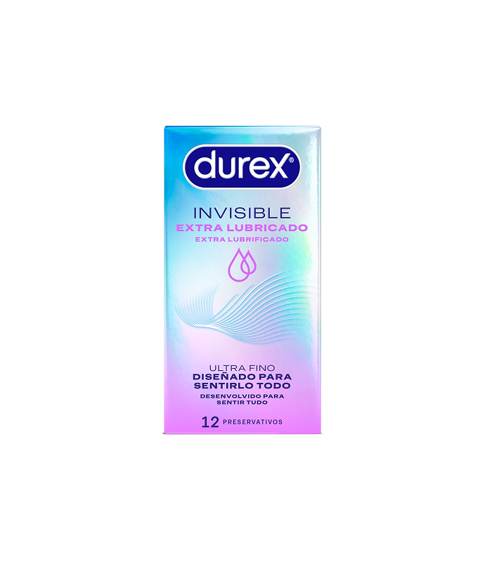 DUREX INVISIBLE EXTRA LUBRICADO 12 PRESERVATIVOS