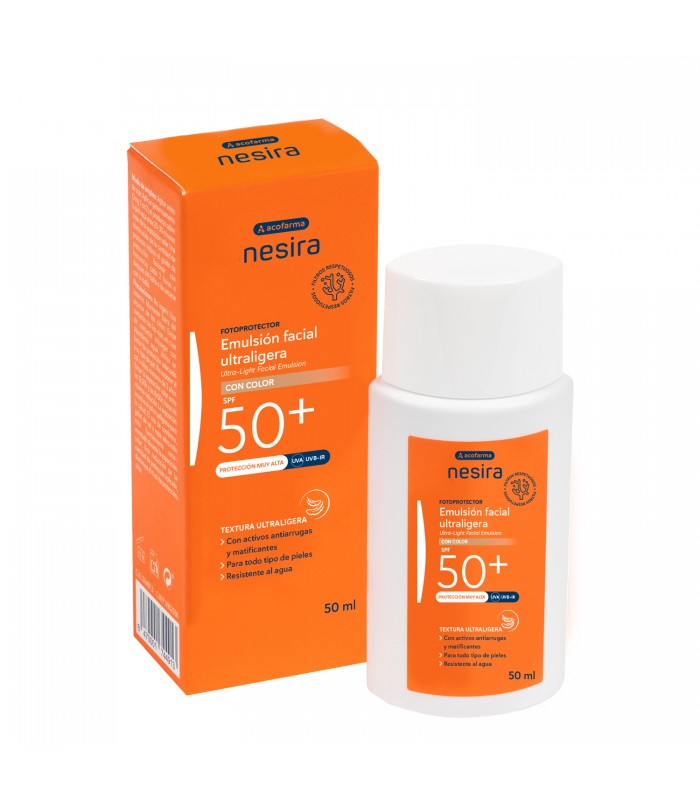 ACOFARMA NESIRA EMULSIÓN FACIAL ULTRALIGERA SPF50+ CON COLOR 50 ML