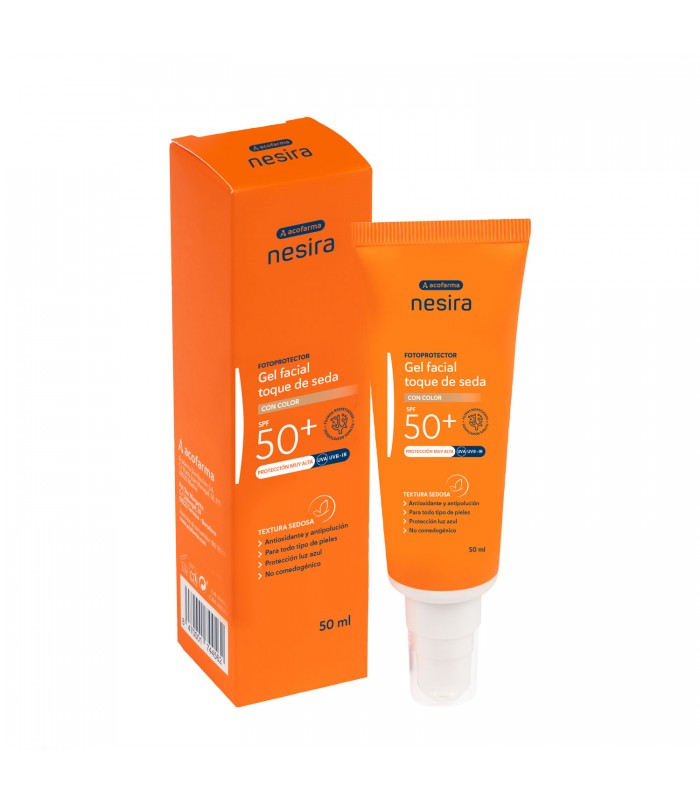 ACOFARMA NESIRA GEL FACIAL TOQUE SEDA SPF50+ CON COLOR 50 ML