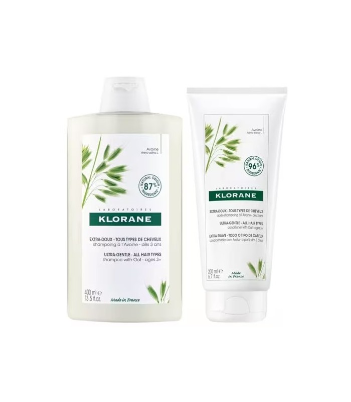 KLORANE PACK CHAMPU EXTRASUAVE + ACONDICIONADOR AVENA 400ML
