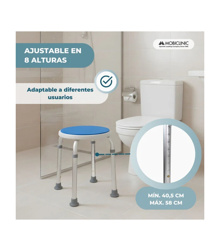 MOBICLINIC TABURETE DUCHA REDONDO ACOLCHADO
