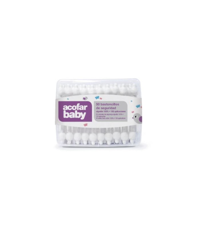 ACOFARBABY BASTONCILLOS OIDOS DE SEGURIDAD 50 UNIDADES