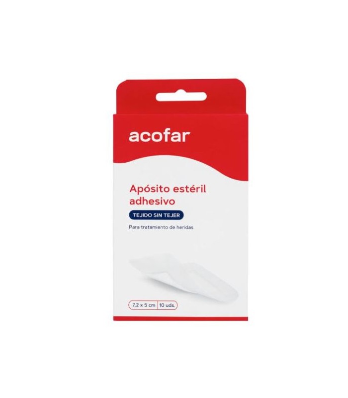 ACOFAR APOSITO ESTERIL TEJIDO SIN TEJER ADHESIVO 10 APOSITOS 7.2 X 5 CM