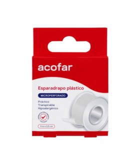 ACOFAR ESPARADRAPO MICROPERFORADO PLASTICO BLANCO 5 X 2.5 CM