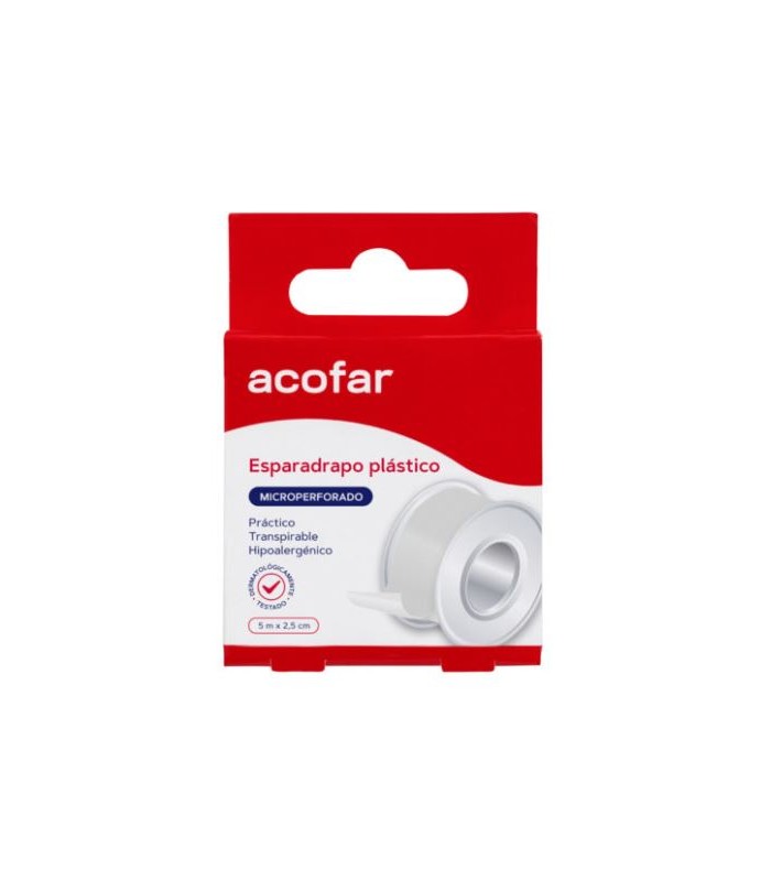 ACOFAR ESPARADRAPO MICROPERFORADO PLASTICO BLANCO 5 X 2.5 CM