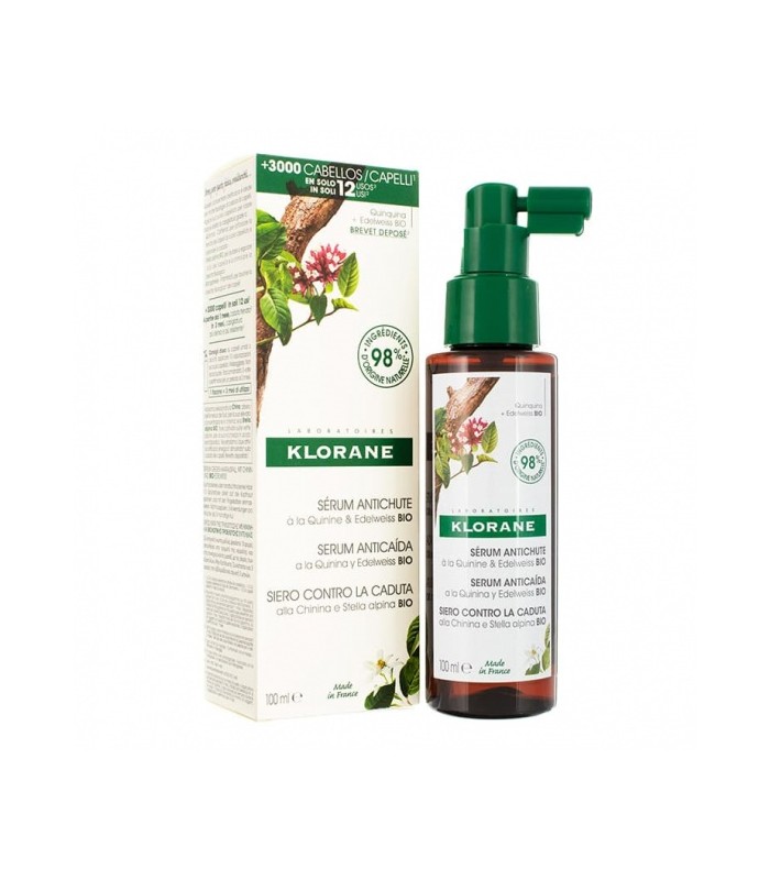 KLORANE SERUM ANTICAIDA A LA QUININA Y EDELWEISS BIO 1 FRASCO CON PULVERIZADOR 100 ML