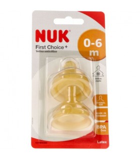 NUK FIRST CHOICE+ TETINA ANTICOLICO LATEX 0-6M ORIFICIO TAMAÑO M (3 TETINAS)