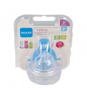MAM TETINA 2 SILICONA FLUJO MEDIO +2 M